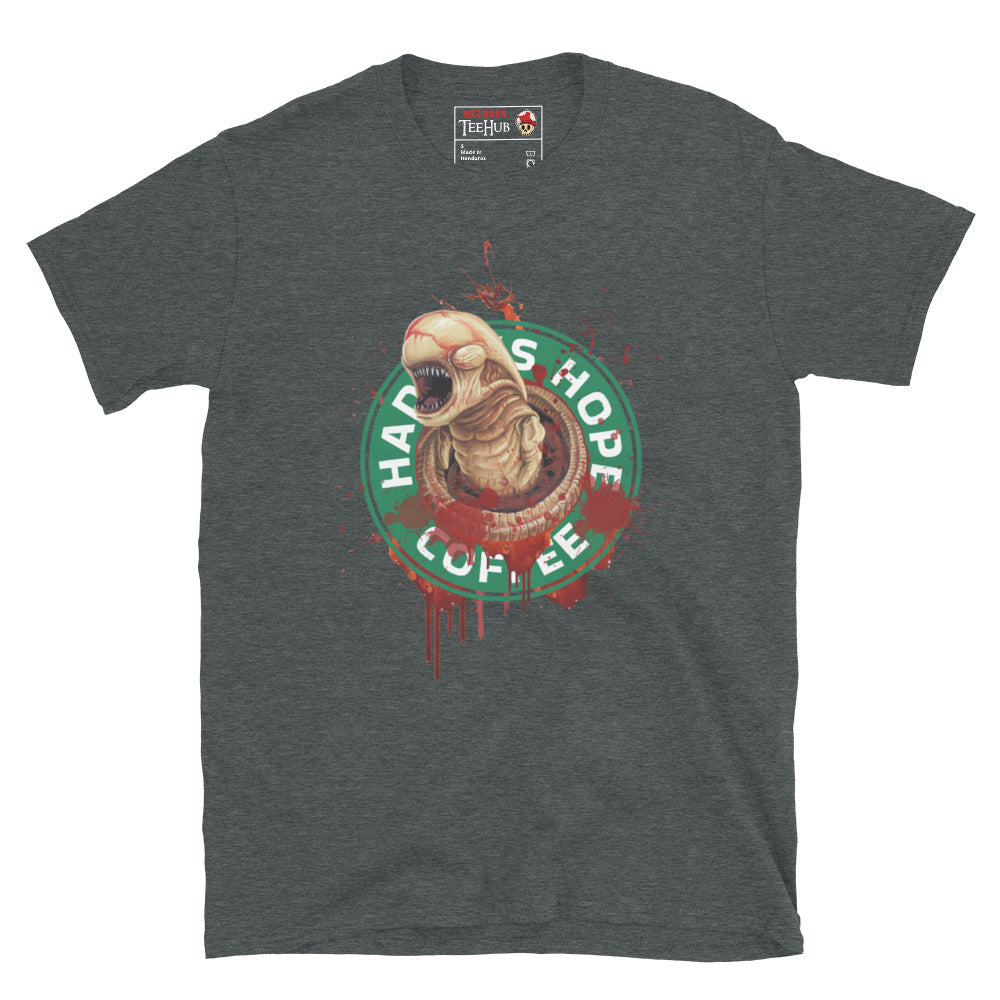 Aliens Hadleys Hope Coffee tshirt Dark Heather