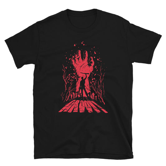 Evil Dead movie T-shirt with Ash Williams and chainsaw design