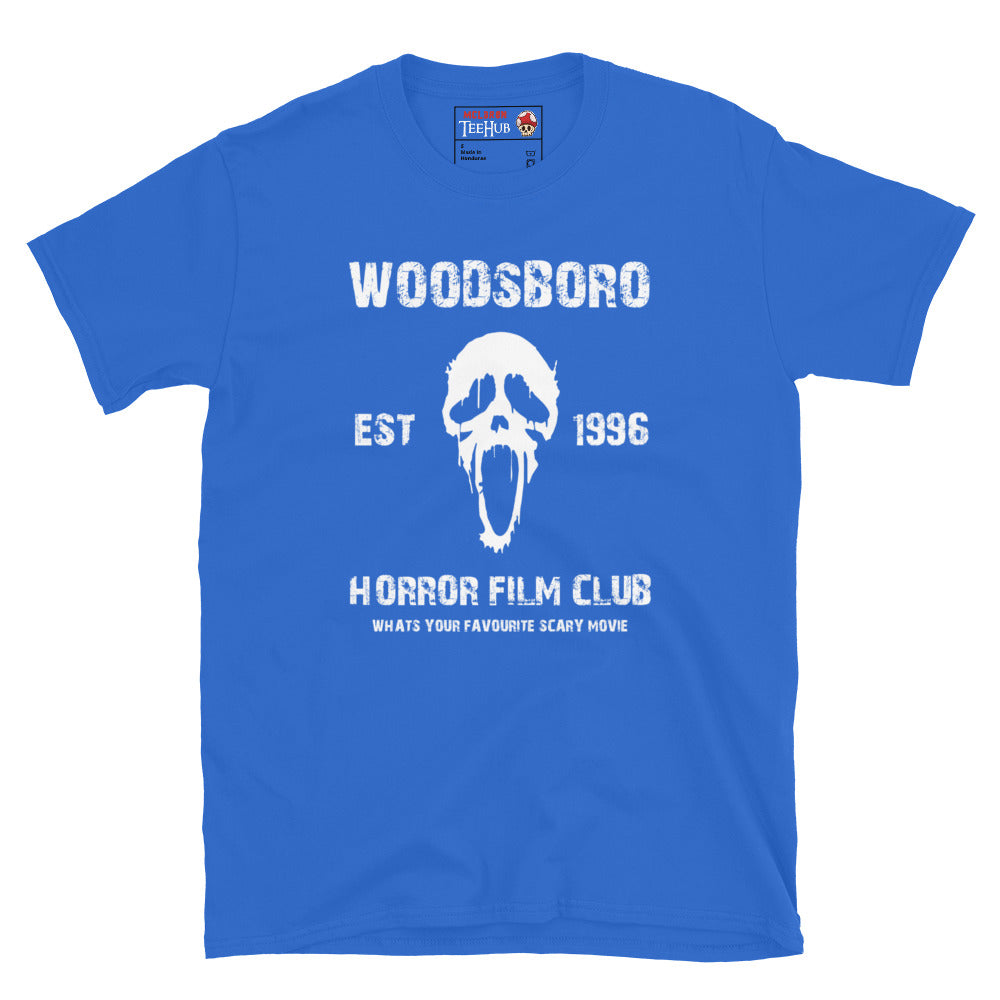 Scream, Woodsboro Horror Film Club T-Shirt Royal Blue