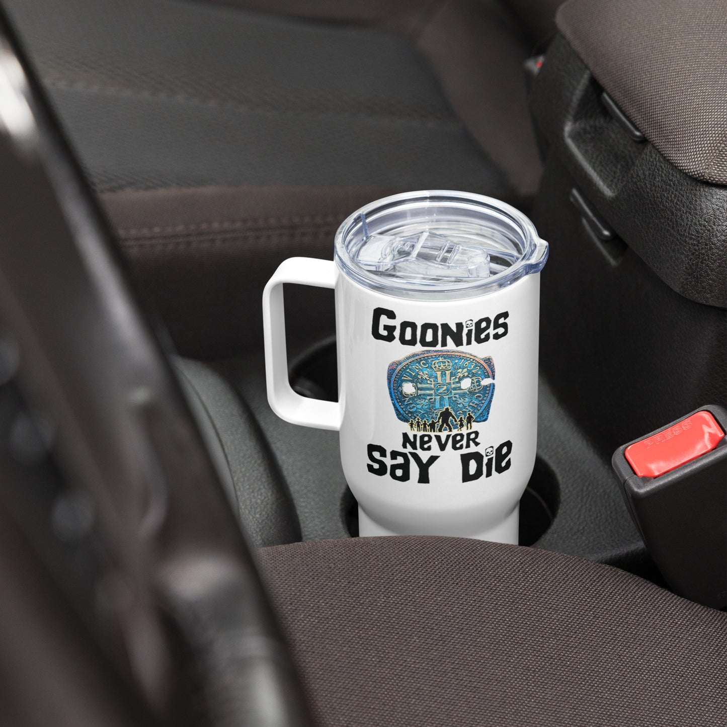Goonies Never Die Travel Mug, Thermal Mug with Handle