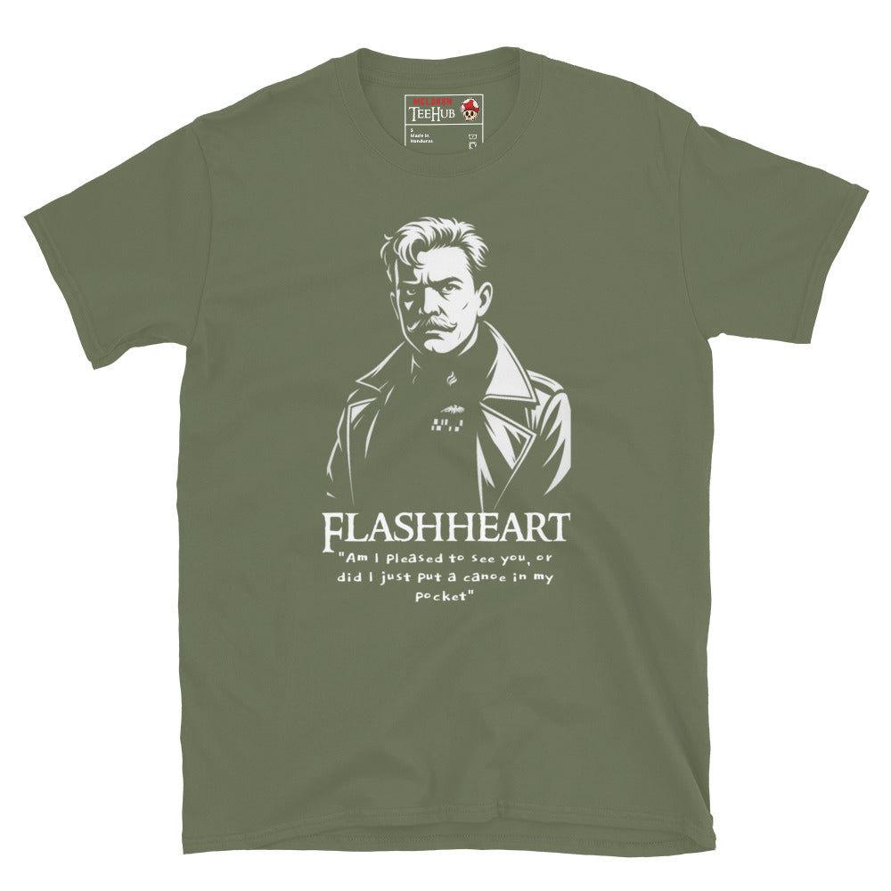 Military Green Flashheart “Canoe in My Pocket” Blackadder T-Shirt – McClaren Tee Hub