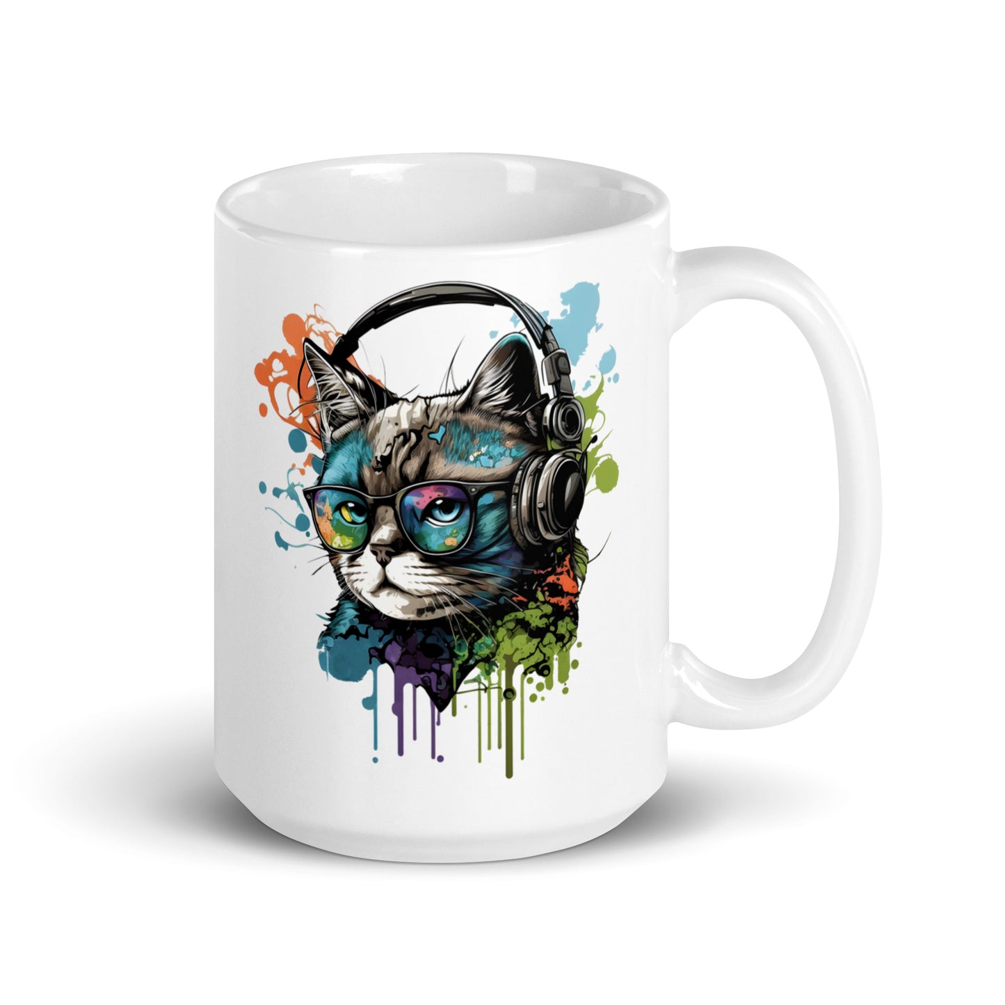 Cat DJ White Mug