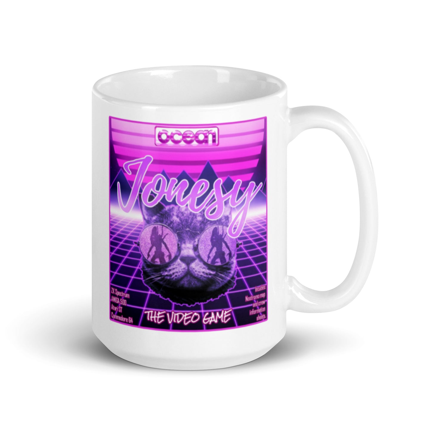 Alien movie style Jonesy White glossy mug 15oz