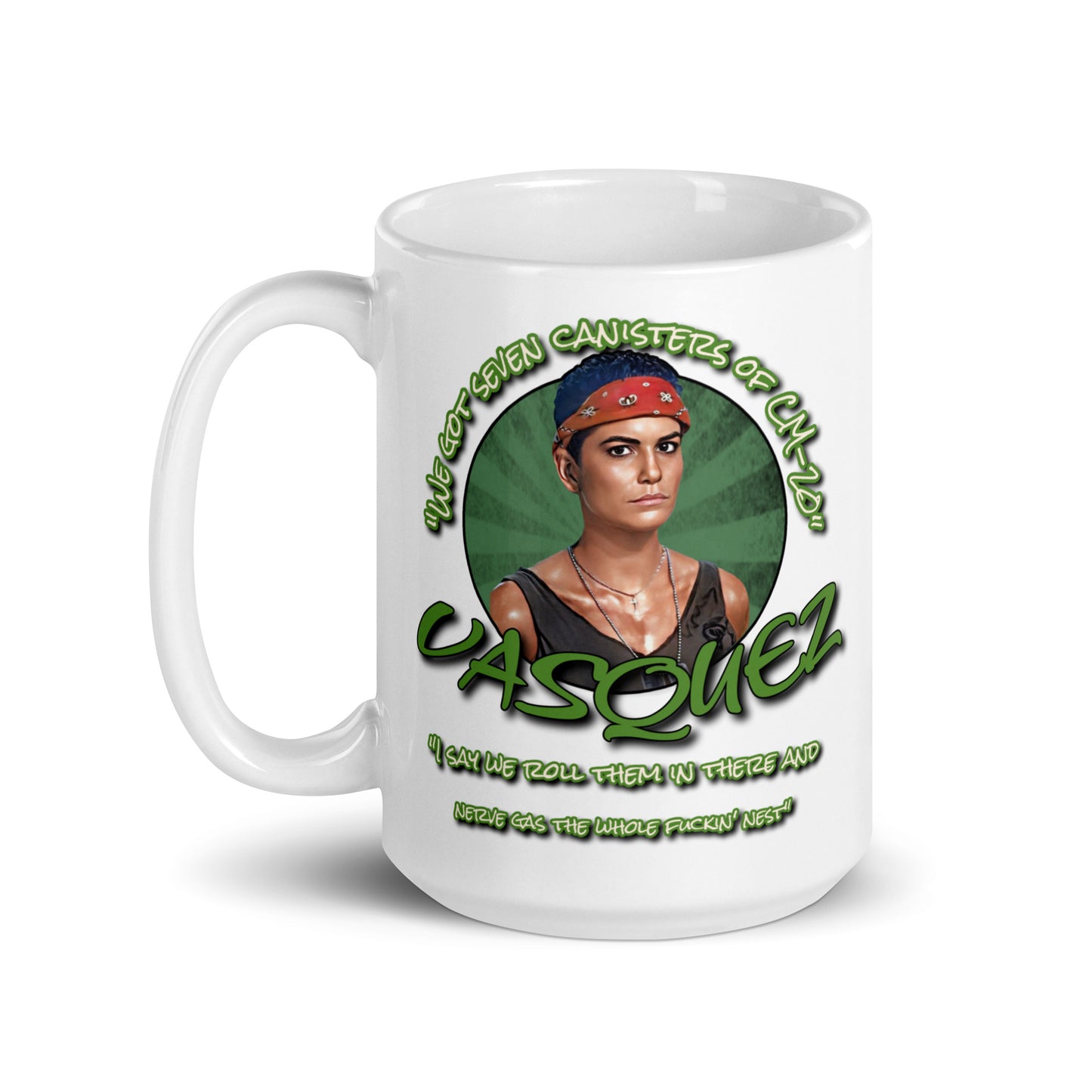 Vasquez Aliens White Glossy Mug, Vasquez Aliens Mug, Mug Vasquez Aliens, Aliens Mug, Mug Aliens, Horror movie mug, 80s movie mug, - McLaren Tee Hub