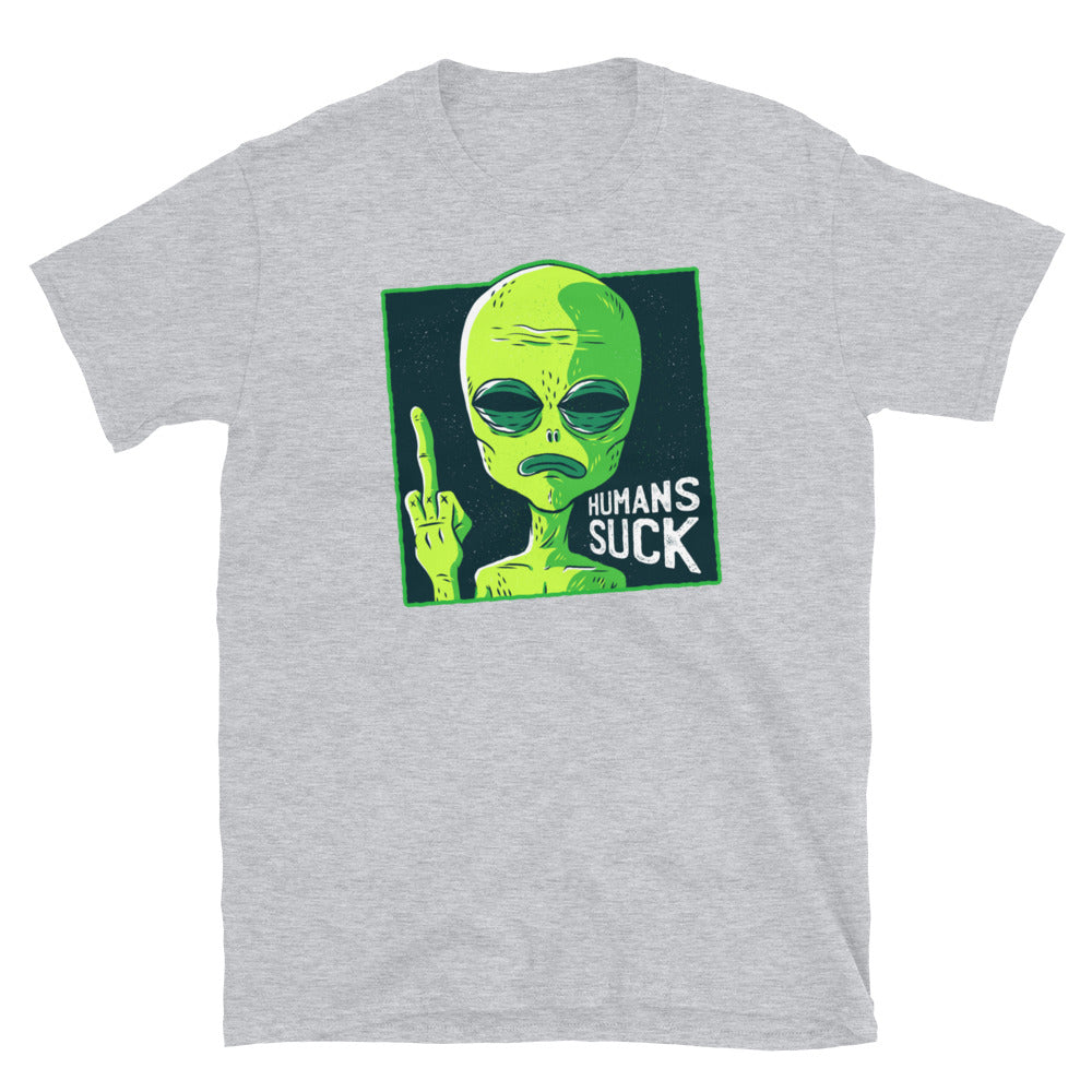 Humans Suck, Alien T-Shirt Sport Grey