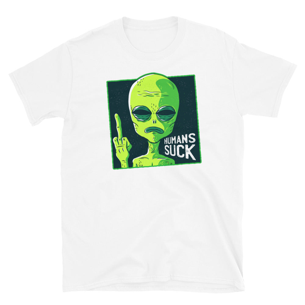 Humans Suck, Alien T-Shirt White