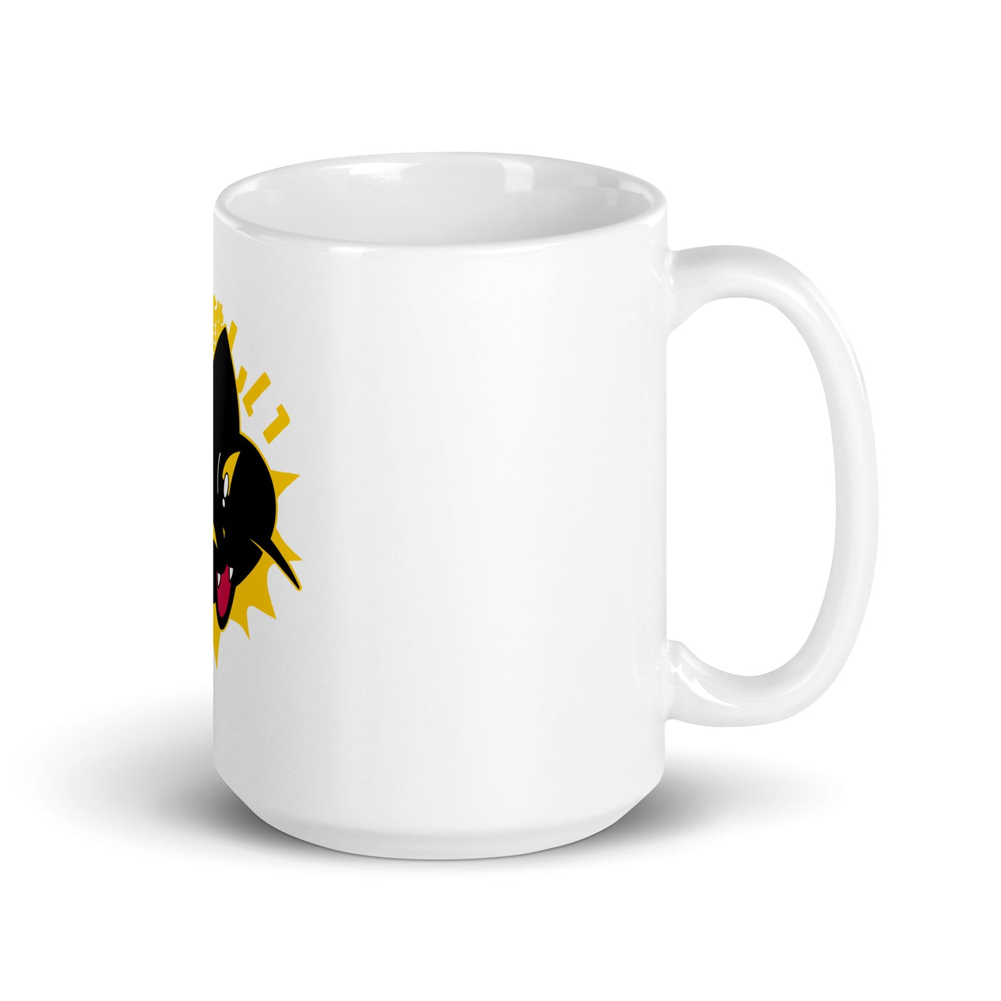 Japanese Cat White Coffee Mug 15oz