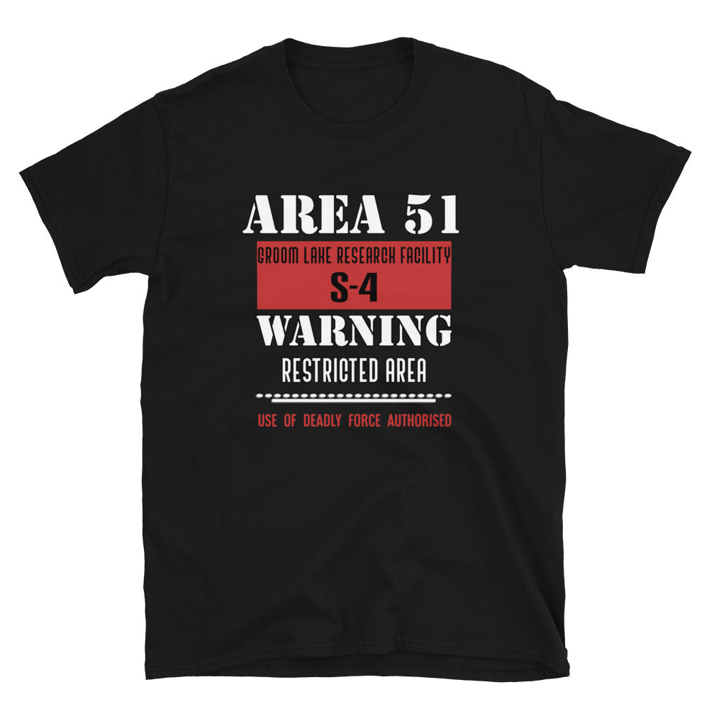 Area 51 Unisex T-Shirt, t-shirt area 51, area 51 warning t-shirt, t-shirt area 51 warning, Ufo cover up t-shirt, t-shirt ufo cover up, UFO - McLaren Tee Hub