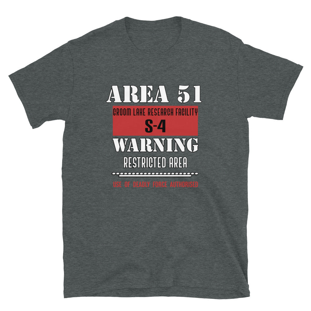 Area 51 Unisex T-Shirt, t-shirt area 51, area 51 warning t-shirt, t-shirt area 51 warning, Ufo cover up t-shirt, t-shirt ufo cover up, UFO - McLaren Tee Hub