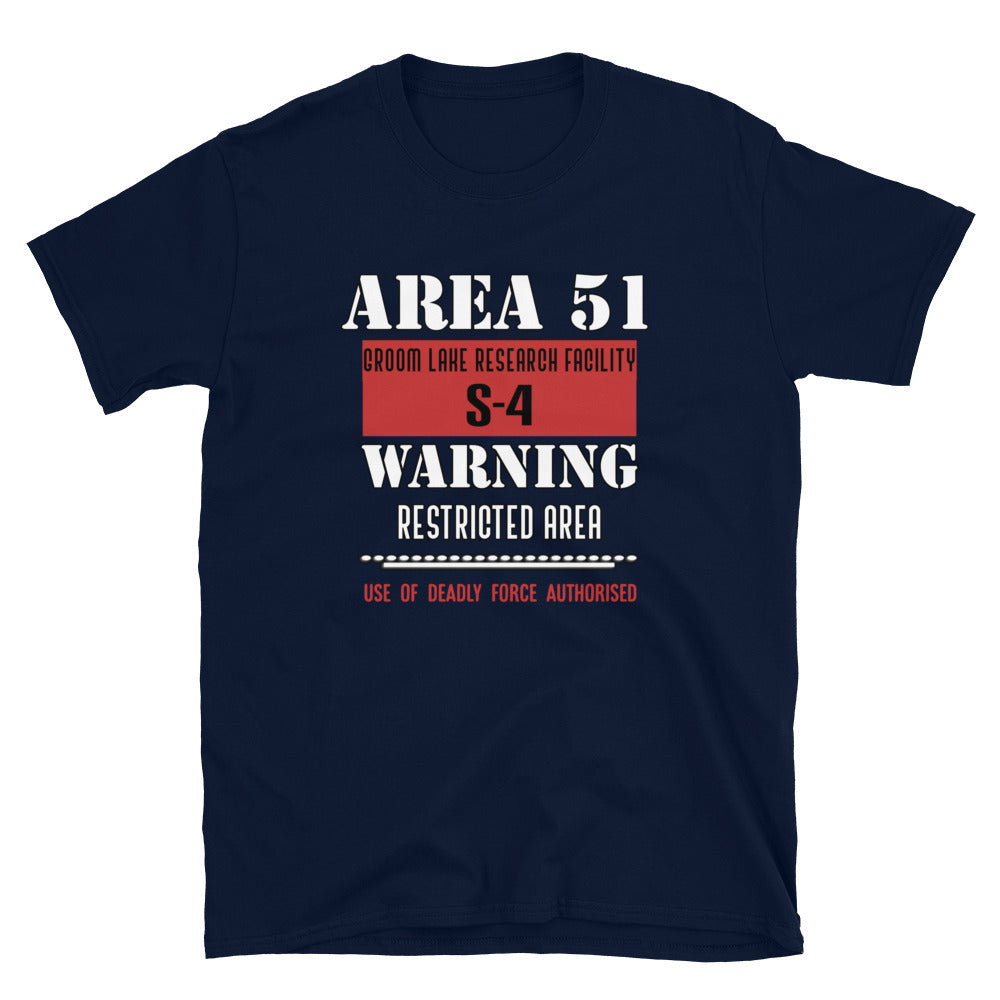 Area 51 Unisex T-Shirt, t-shirt area 51, area 51 warning t-shirt, t-shirt area 51 warning, Ufo cover up t-shirt, t-shirt ufo cover up, UFO - McLaren Tee Hub