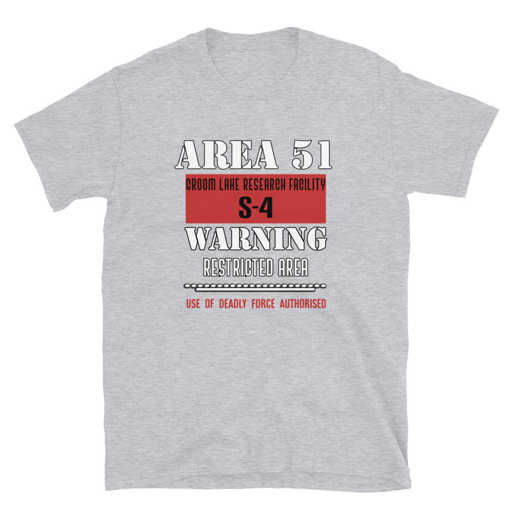 Area 51 Unisex T-Shirt, t-shirt area 51, area 51 warning t-shirt, t-shirt area 51 warning, Ufo cover up t-shirt, t-shirt ufo cover up, UFO - McLaren Tee Hub