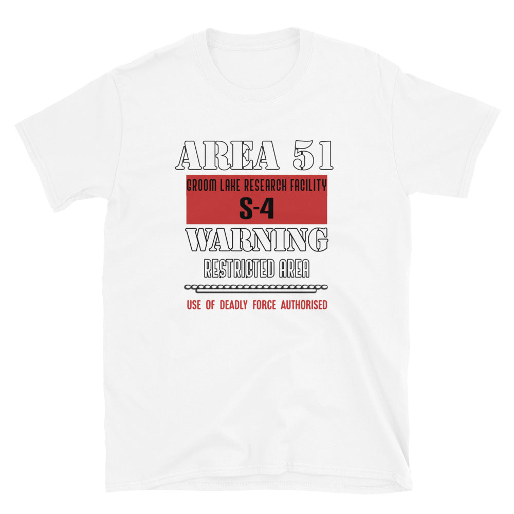 Area 51 Unisex T-Shirt, t-shirt area 51, area 51 warning t-shirt, t-shirt area 51 warning, Ufo cover up t-shirt, t-shirt ufo cover up, UFO - McLaren Tee Hub