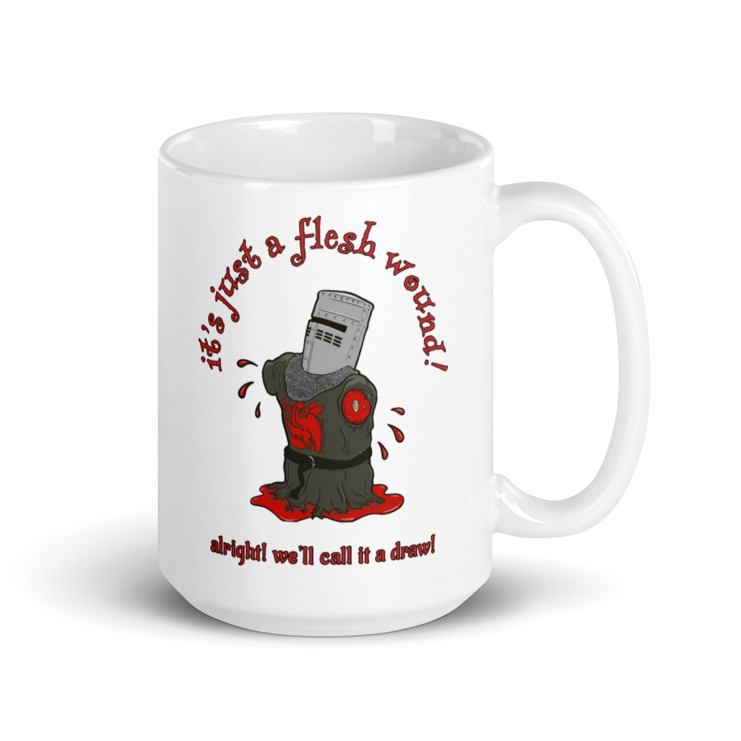 Black knight White glossy mug, Mug Black Knight, monty python style mug, Mug monkey python style, monty python and the holy grail - McLaren Tee Hub
