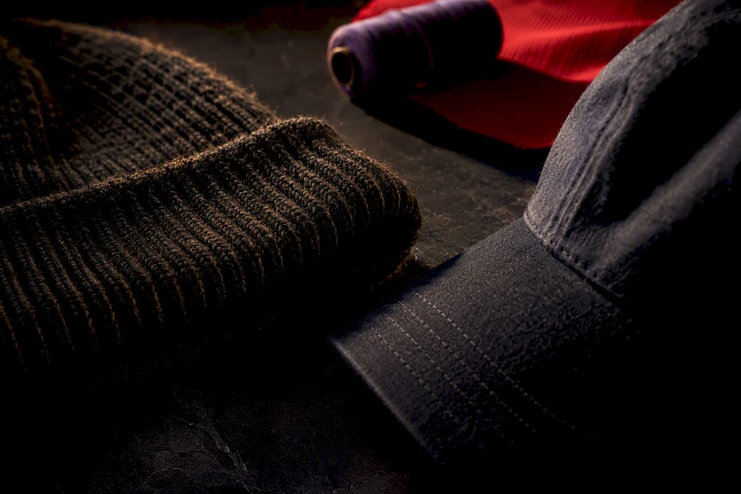 Cropped beanie cuff and dad hat brim