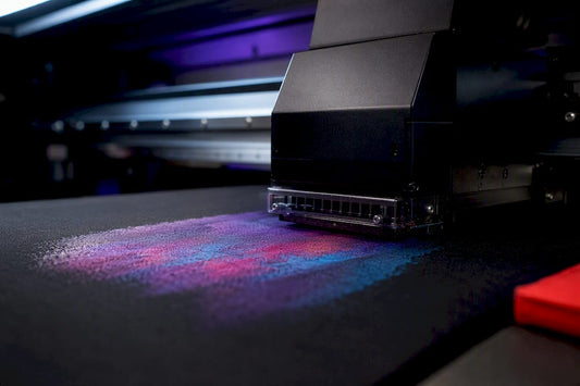 Ink printing onto cropped dark fabric