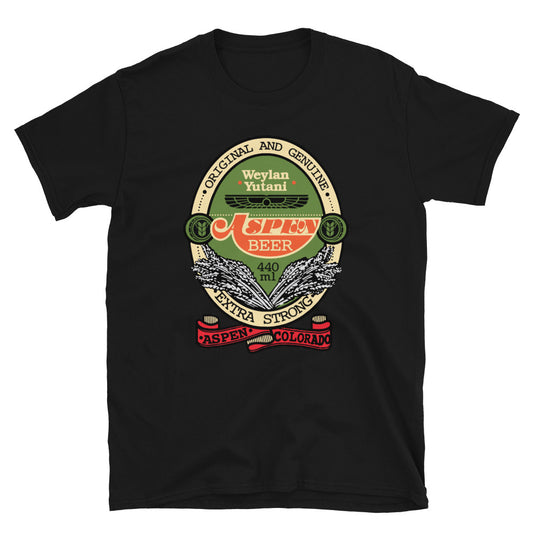 Alien movie T-shirt with Aspen Beer logo graphic from original film