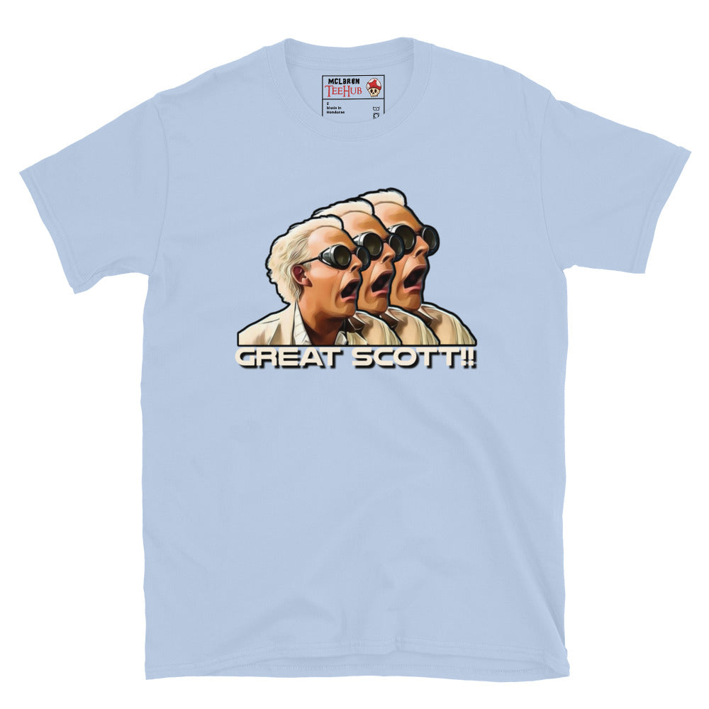 Back to the Future Doc Brown T-Shirt Light  Blue