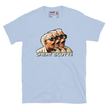 Back to the Future Doc Brown T-Shirt Light  Blue