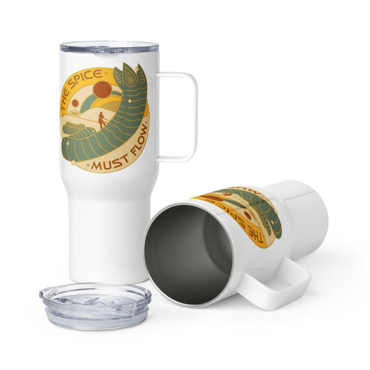 Dune Spice must Flow Travel mug, Thermal Mug with Handle