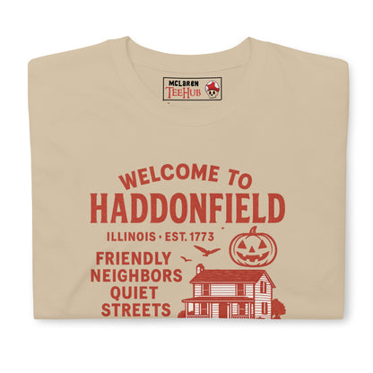Halloween Movie "Welcome To Haddonfield" T-Shirt Sand