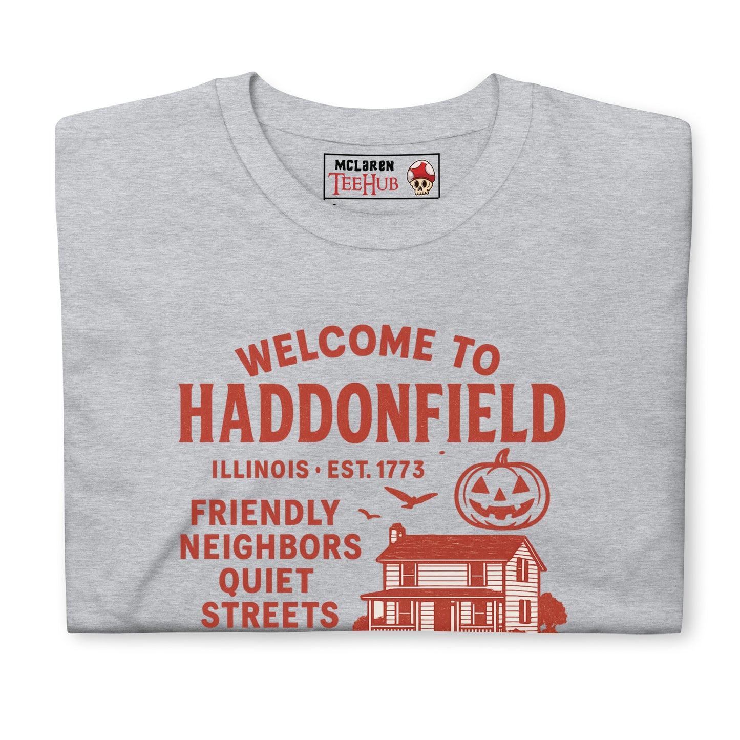 Halloween Movie "Welcome To Haddonfield" T-Shirt Sport Grey