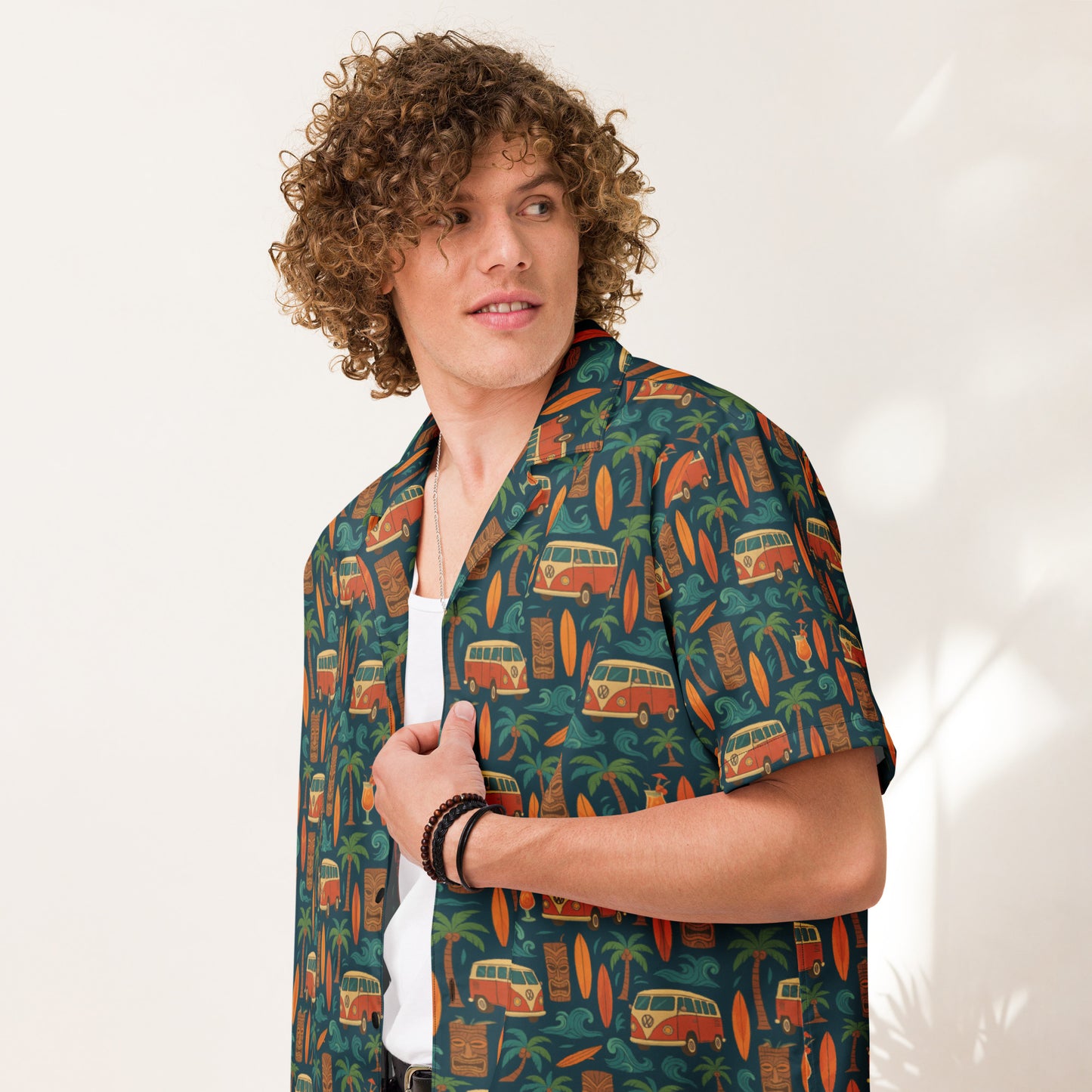 Hawaiian Shirt 'VW camper' Unisex button shirt 4
