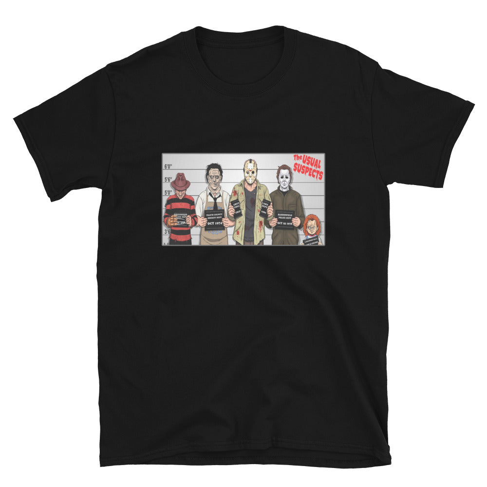 Horror Movie Usual Suspects Unisex T-Shirt Black