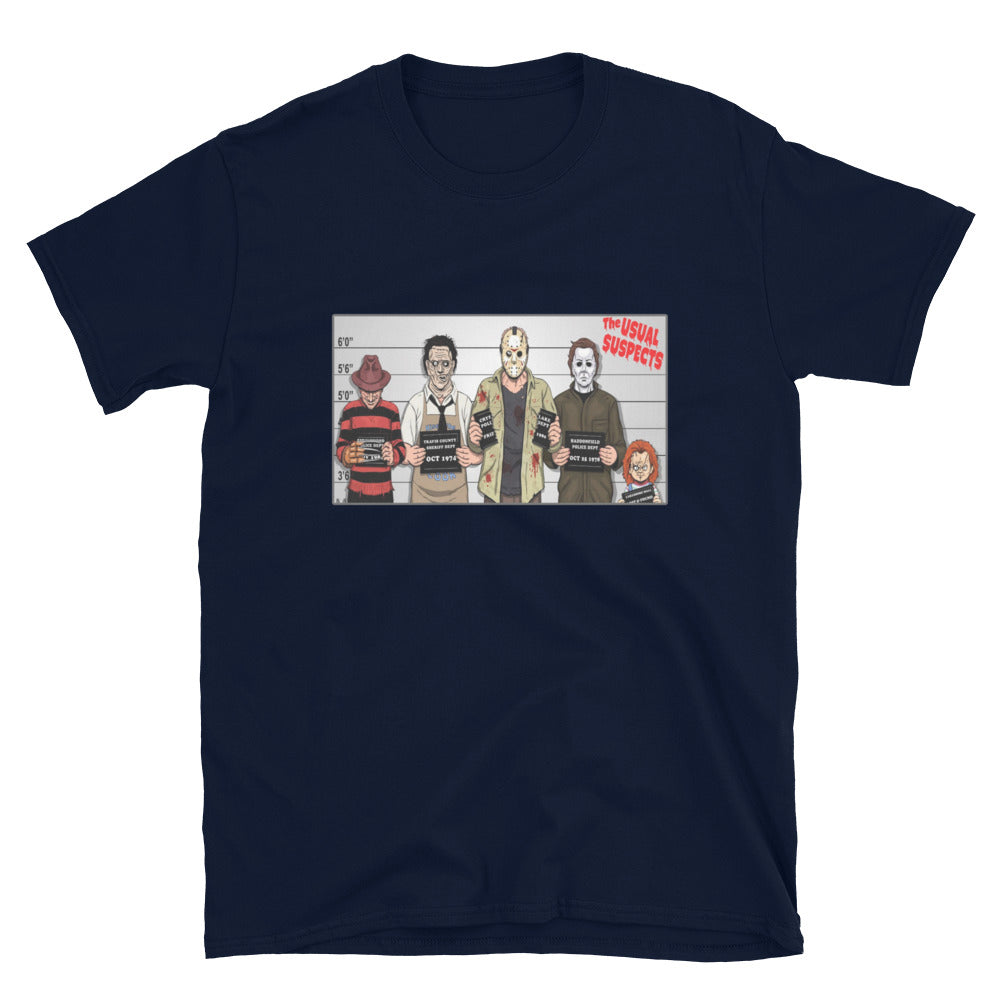 Horror Movie Usual Suspects Unisex T-Shirt Navy