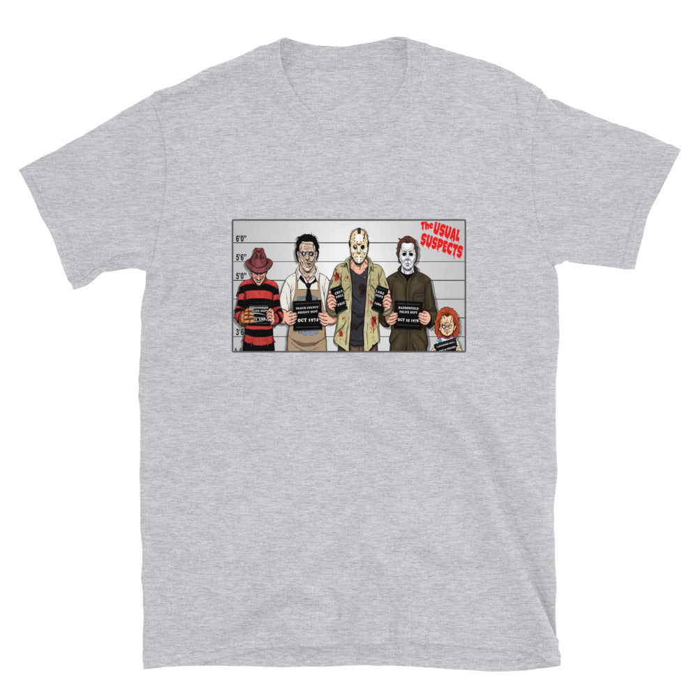 Horror Movie Usual Suspects Unisex T-Shirt Sport Grey