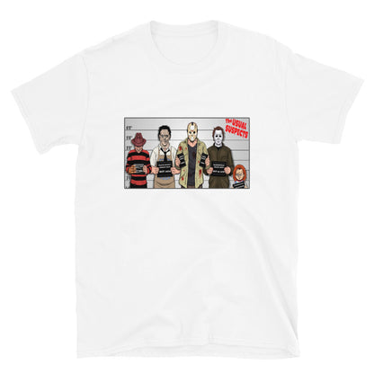 Horror Movie Usual Suspects Unisex T-Shirt White
