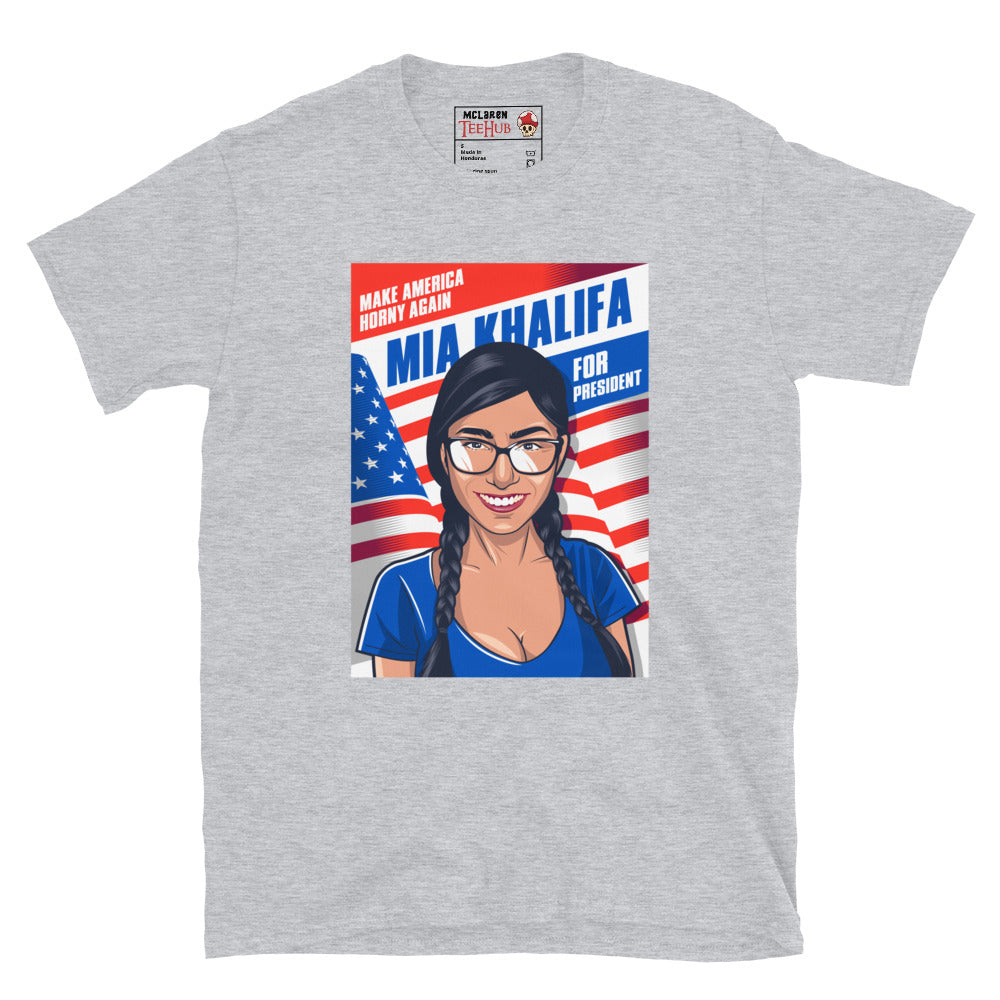 Mia Khalifa for President T-Shirt Sport Grey