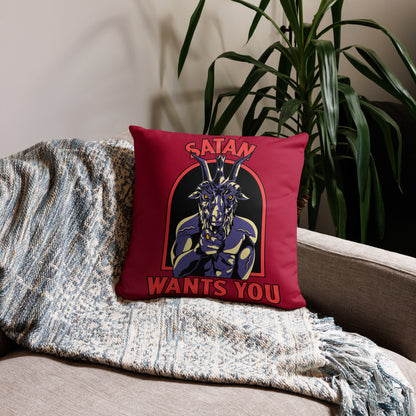 Satan wants you Pillow 18 x 18