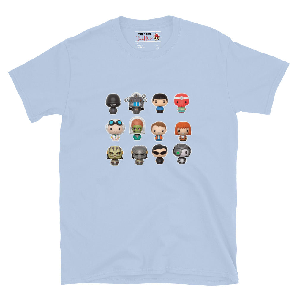 Sci-fi Characters T-Shirt Light Blue