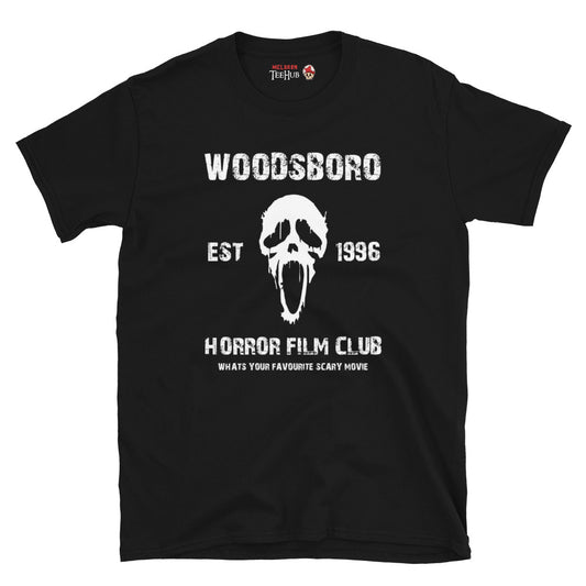 Scream, Woodsboro Horror Film Club T-Shirt Black