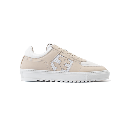 Beige sneaker with white sole on a white background
