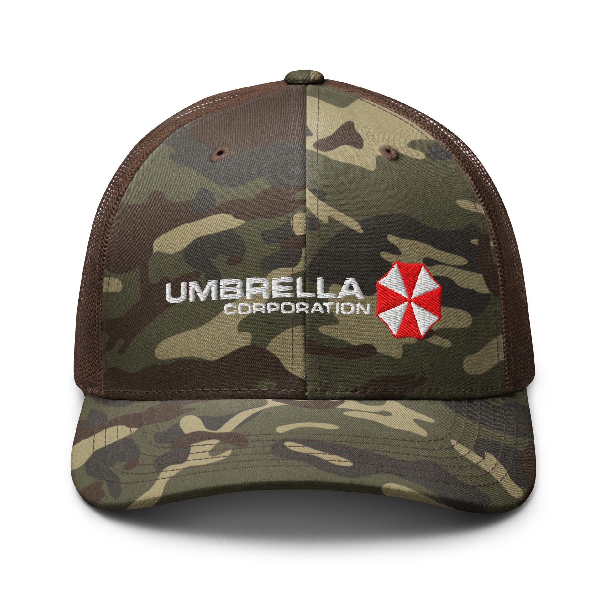 Umbrella Corporation Resident Evil Camouflage trucker hat Brown