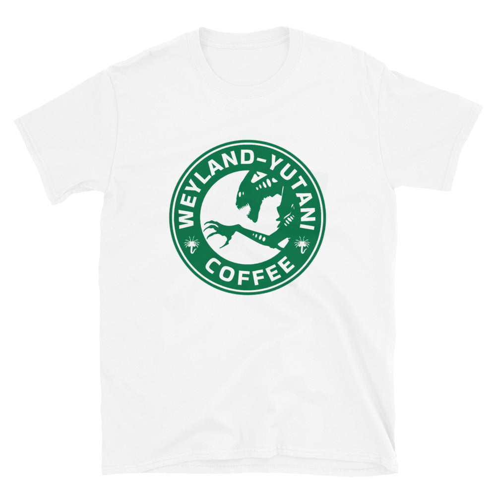 Weyland-Yutani coffee brand logo T-shirt from Aliens movie design