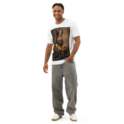 Lo Pan portrait graphic t-shirt inspired by Big Trouble in Little China featuring the legendary supernatural villain in a dramatic fantasy artwork style. 3