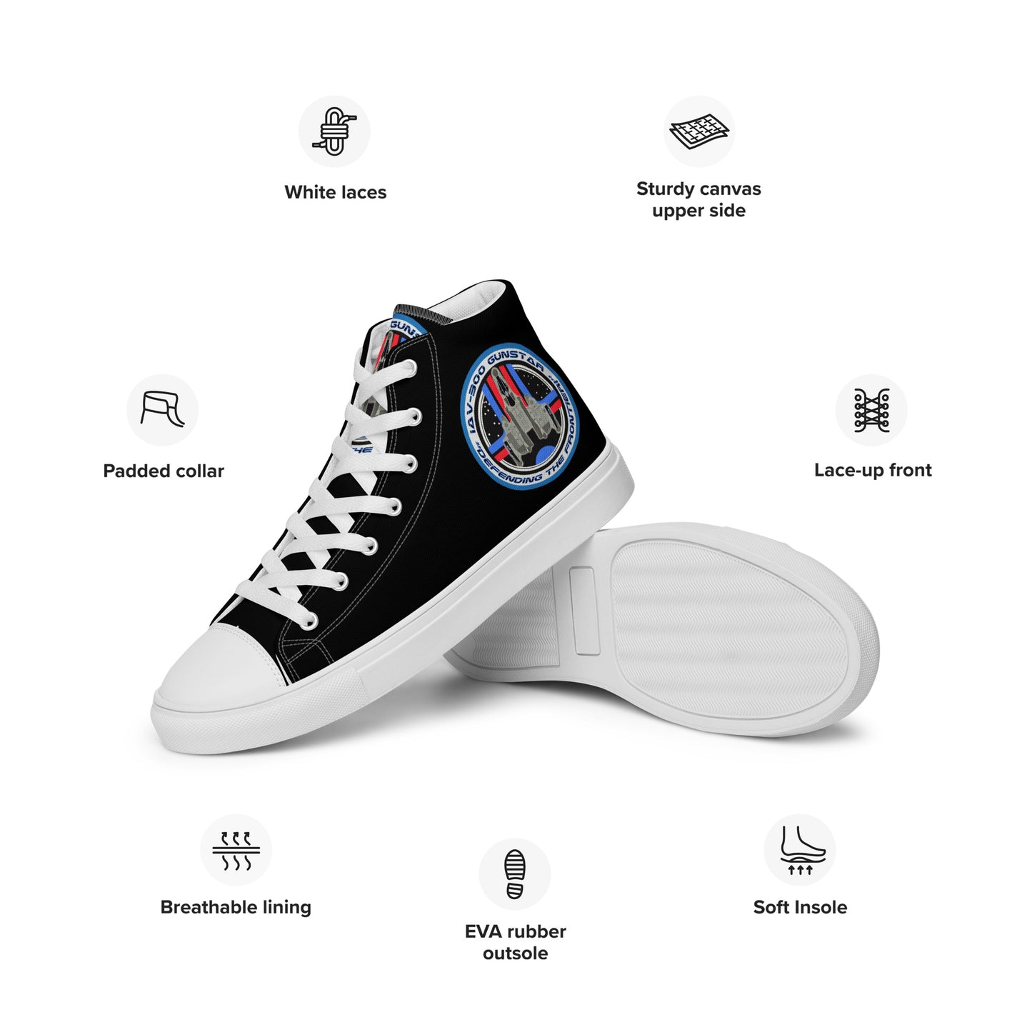 The Last Starfighter high top canvas shoes, Last Starfighter shoes, The Last Starfighter sneakers, Mens High Top Shoes, mens shoes, - McLaren Tee Hub 