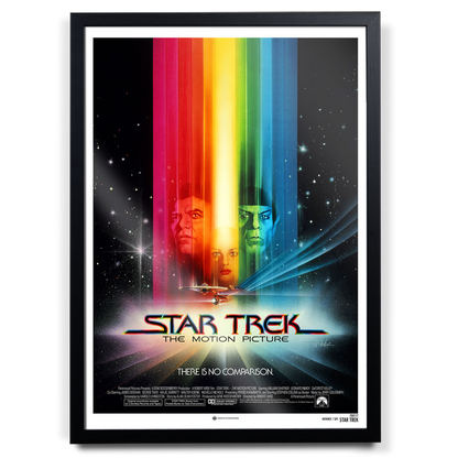 Star Trek movie poster with colorful light effect and black frame