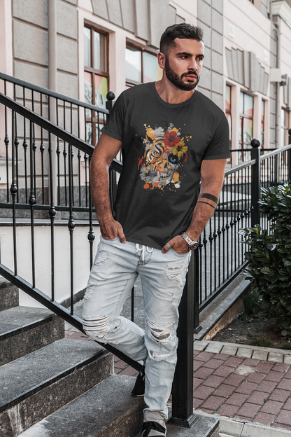 Tiger skull Unisex T-Shirt, t-shirt tiger skull, skull style t-shirt, t-shirt skull style, retro style t-shirts, tshirts original design, - McLaren Tee Hub 