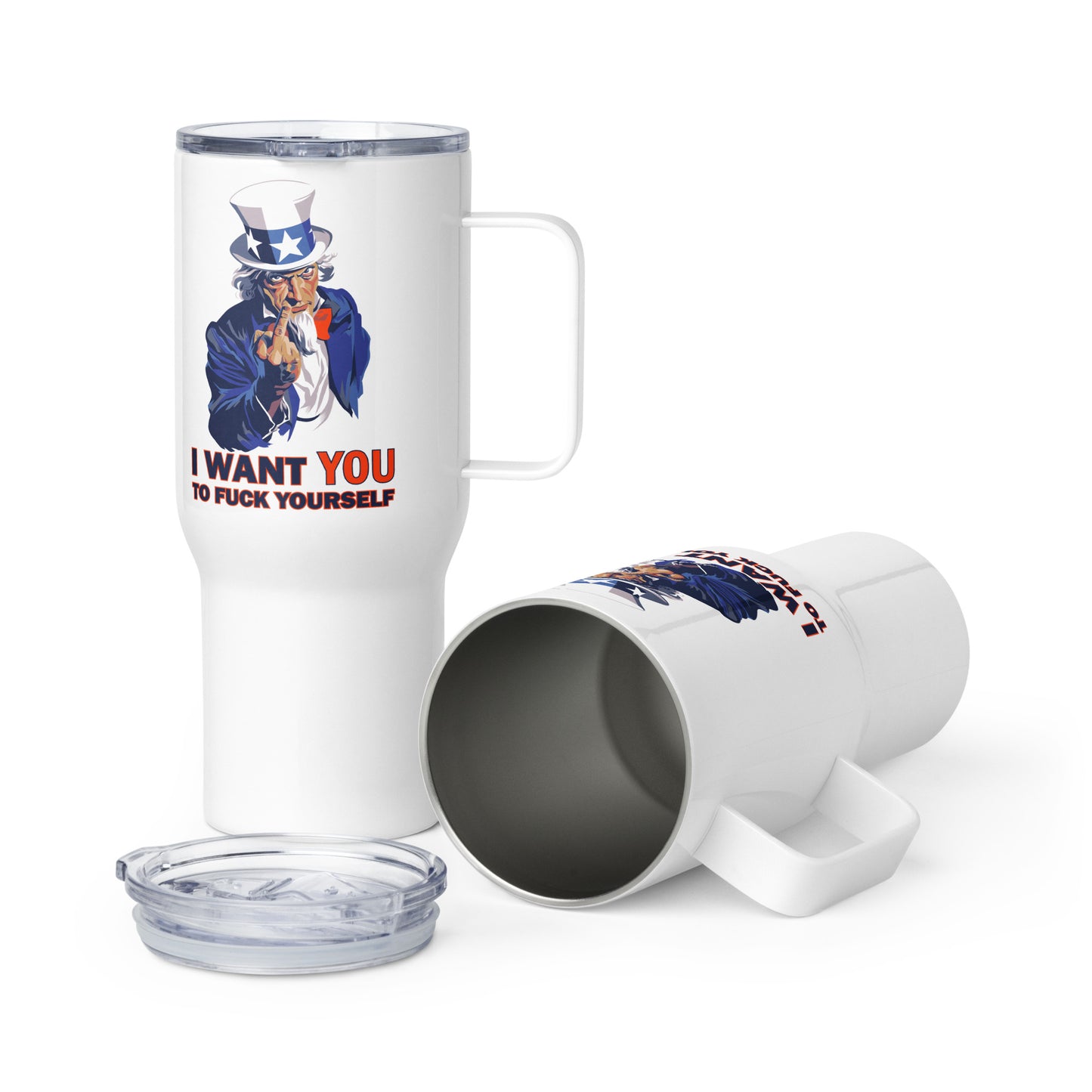 Uncle Sam Travel mug, Thermal Mug with Handle