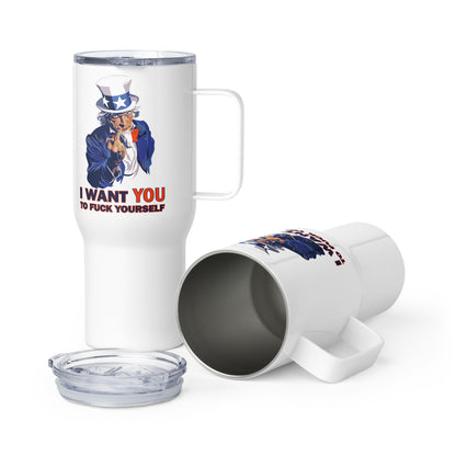 Uncle Sam Travel mug, Thermal Mug with Handle