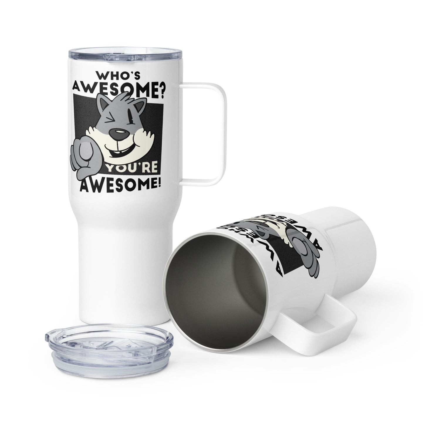 Youe Awesome Travel mug, Thermal Mug with Handle,