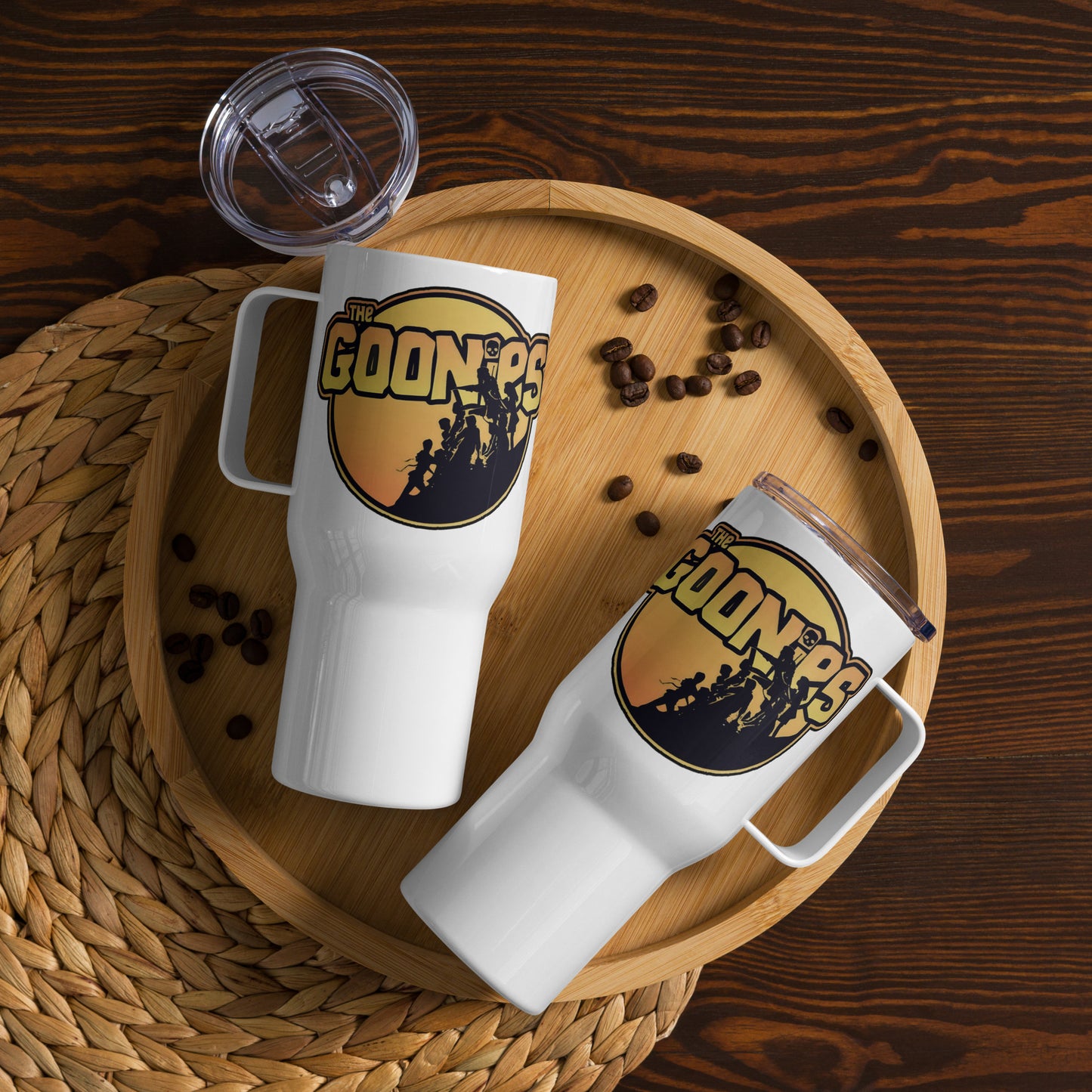 Goonies Movie Travel mug, Thermal Mug with Handle.