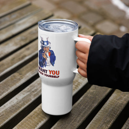 Uncle Sam Travel mug, Thermal Mug with Handle