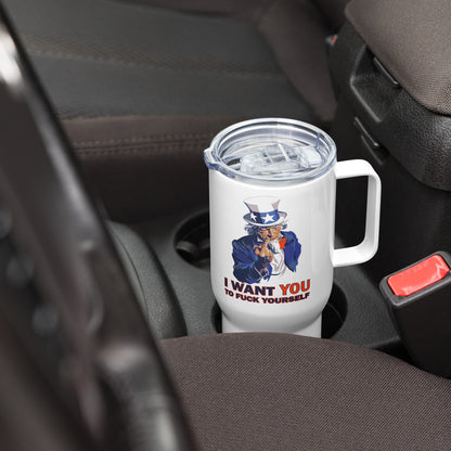 Uncle Sam Travel mug, Thermal Mug with Handle