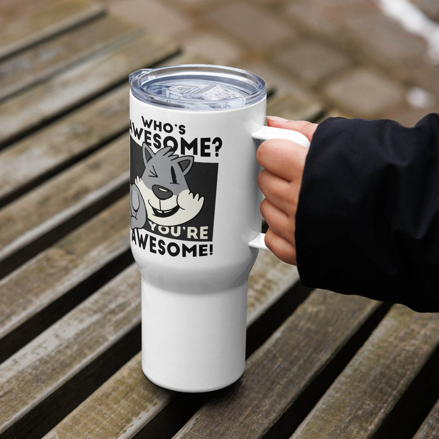 Youe Awesome Travel mug, Thermal Mug with Handle,