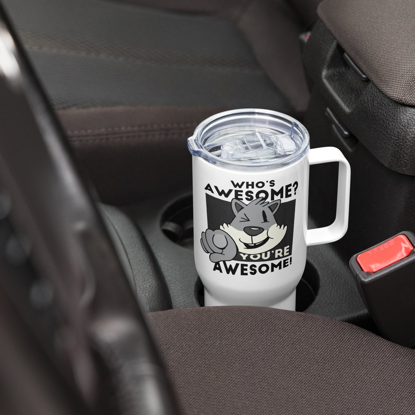 Youe Awesome Travel mug, Thermal Mug with Handle,