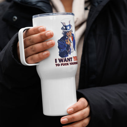 Uncle Sam Travel mug, Thermal Mug with Handle